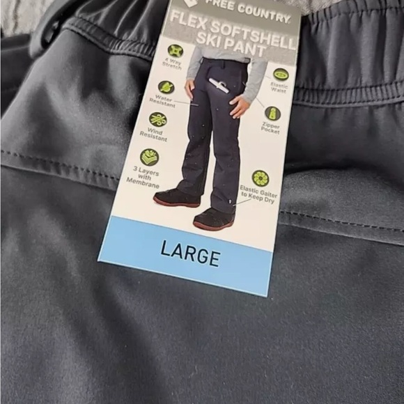 Men’s free country, gray color ski pants soft shell size large - Picture 2 of 5
